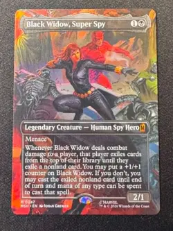 Black Widow, Super Spy (Borderless) (0347) Marvel Super Heroes MTG - NM/M - Image 1