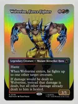 Wolverine, Fierce Fighter (Borderless) Marvel Super Heroes Regular - Image 1