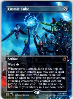 COSMIC CUBE (BORDERLESS) - 337 - MYTHIC - MARVEL SUPER HEROES - MTG - NM - Image 1