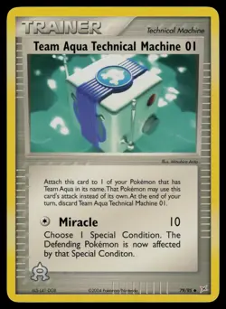 Team Aqua Technical Machine 01 79/95 Uncommon Team Magma vs Team Aqua Pokemon LP - Image 1