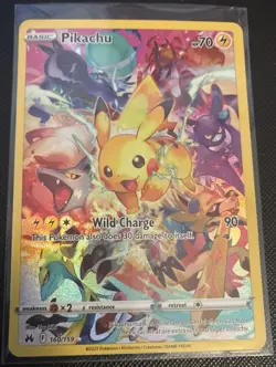Pokemon Crown Zenith Pikachu #160/159 Secret Rare NM - Image 1