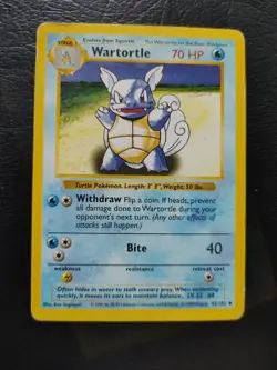 Pokemon TCG Wartortle Card 42/102 Uncommon Shadowless Base Set - Image 1