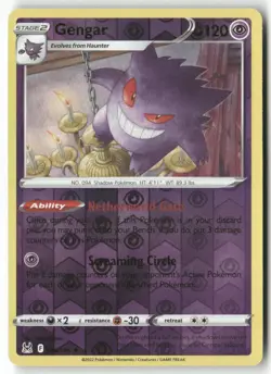 Gengar 066/196 Rare Lost Origin Pokemon Reverse Holo Moderately Played - Image 1