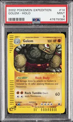 2002 POKEMON EXPEDITION #14 GOLEM-HOLO PSA 9 - Image 1