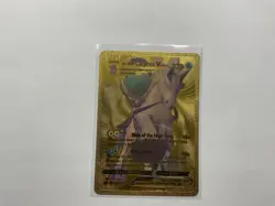 Ice Rider Calyrex Vmax Gold Foil Fan Art Textured Collector Pokemon Card 046/198 - Image 1