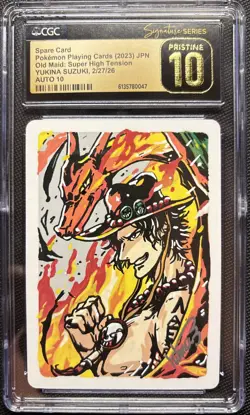 Pokemon CGC 10 PRISTINE AUTO 10 Charizard One Piece Ace, Yukina Suzuki 2023 JPN - Image 1