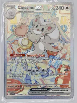 Cinccino Ex 119/086 Chaos Rising: SIR Full Art NM Pokemon TCG (Great Centering) - Image 3
