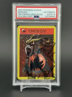 Pokemon Entei Sketch Fire Energy League Holo Moduwa Auto 10 PSA AUTHENTIC - Image 1