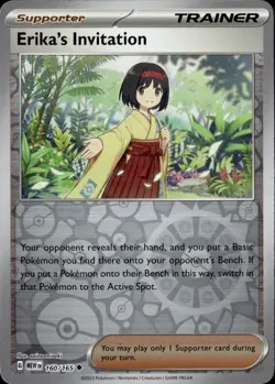 Erika's Invitation 160/165 Uncommon 151 Pokemon Reverse Holo Lightly Played - Image 1
