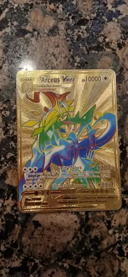 Pokemon Arceus VMAX Gold Metal Collectible Card English Standard 10000 HP - Image 1