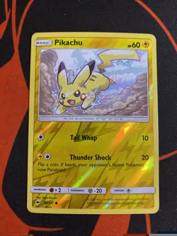 Pokemon Pikachu 40/147 Sun & Moon Burning Shadows Reverse Holo NM ENGLISH - Image 1
