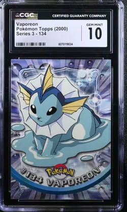 CGC 10 Vaporeon 134 Topps Series 3 2000 Pokemon Card - Image 1
