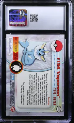 CGC 10 Vaporeon 134 Topps Series 3 2000 Pokemon Card - Image 2