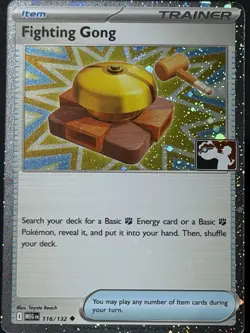 SWIRL 🌀 Fighting Gong 116/132 Cosmos Holo Pokemon Play! Prize Pack Play Stamp - Image 4