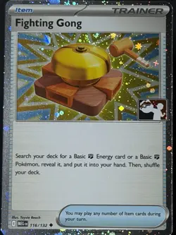 SWIRL 🌀 Fighting Gong 116/132 Cosmos Holo Pokemon Play! Prize Pack Play Stamp - Image 5