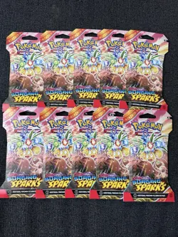 10x Pokemon Surging Sparks New Sealed Blister Booster Pack - Image 1
