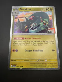 Play! Pokemon Prize Pack 6 Twilight Masquerade Cosmo Holo 129/167 Drakloak - NM - Image 4