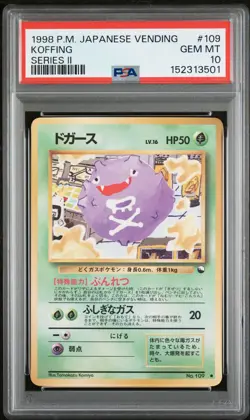 1998 POKEMON JAPANESE VENDING SERIES II #109 KOFFING PSA 10 - Image 1