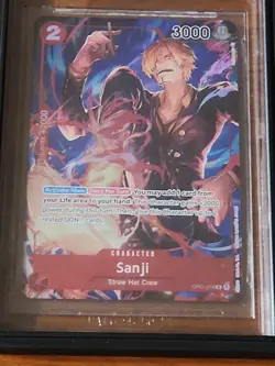 One Piece Pre Errata Sanji (Parallel) OP01-013 Romance Dawn Foil Beckett 10 - Image 2