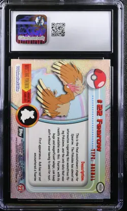 CGC 9 Fearow Silver Holo 22 Topps Series 1 Third Print 1999 Pokemon Card - Image 2