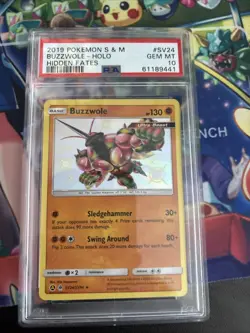 Pokemon Buzzwole SV24/SV94 Shiny Holo Rare Hidden Fates PSA 10 Gem Mint - Image 1