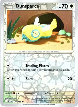 Dunsparce 120/159 Common Journey Together Pokemon Reverse Holo Near Mint - Image 1