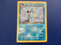 Pokemon Team Rocket First Edition Dark Blastoise 3/82 Team Rocket Holo Swirl - Image 1
