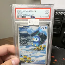Pokemon TCG Piplup 098/094 Me02 Phantasmal Flames Holo Illustration Rare PSA 9 - Image 1