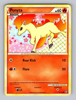 Ponyta 72/102 Common HGSS Triumphant Pokemon Lightly Played - Image 1