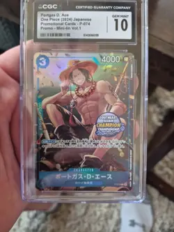 2024 ONE PIECE JP PORTGAS D. ACE PROMO P-074 MINI-TIN CGC 10 C PT - Image 1