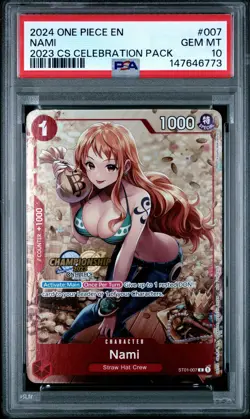 2024 One Piece Championship 2023 Celebration Pack Nami PSA 10 #007 - Image 1