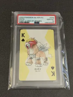 PSA 10 2000 POKEMON SILVER VERSION PART 2 PLAYING CARDS 244 ENTEI KING OF SPADES - Image 3