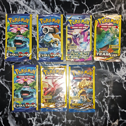 Pokemon TCG Evolutions Booster Pack Lot - 7 Packs, 3 Cards Each, English - Image 1