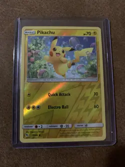 Pikachu Hidden Fates Reverse Holo Card 19/68 - Image 1