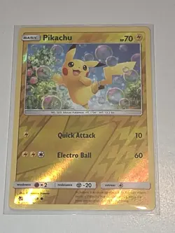 Pokemon Pikachu TCG Reverse Holo Card 19/68 Hidden Fates - Image 1