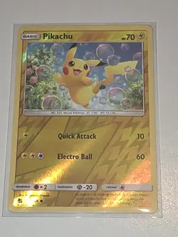 Pokemon Pikachu TCG Reverse Holo Card 19/68 Hidden Fates - Image 2