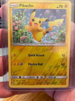 Pokemon Card Pikachu 19/68 Hidden Fates Reverse Holo Near Mint - Image 2