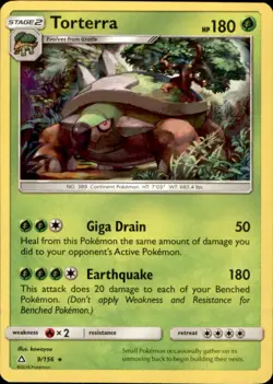 Torterra 9/156 Holo Rare Ultra Prism Pokemon Holo Near Mint - Image 1