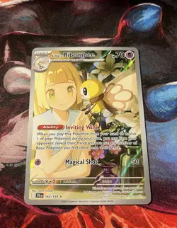 Pokemon TCG Lillie's Ribombee Card Journey Together Illustration, 164/159 - Image 1