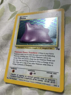 1999 Pokemon Ditto Fossil Holo 3/62 Lp - Image 1