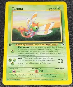 Yanma Neo Discovery First Edition Non-holo Rare 36/75 WOTC Pokemon Card LP - Image 1