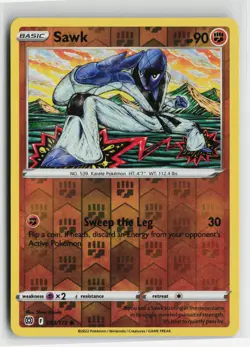Sawk 081/172 Brilliant Stars C Reverse Holo NM/M Pokemon - Image 1