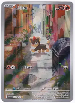 Pokemon TCG Litleo 139/132 Illustration Rare Mega Evolution Holo NM - Image 1
