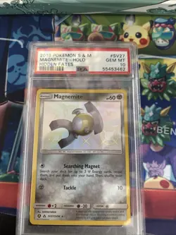 PSA 10 GEM MINT Magnemite SV27/SV94 Hidden Fates Shiny Vault Holo Pokemon 2019 - Image 1
