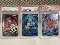 ONE PIECE CHAMPIONSHIP Jinbe Eustass Kid Bartolomeo PSA 10 003 030 029 - Image 1