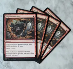 Impolite Entrance (PLAYSET X4) MTG ECL | Red Sorcery Trample Haste Cantrip Draw - Image 1