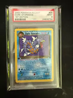 2000 POKEMON TEAM ROCKET #8 DARK GYARADOS 1st Edition NON HOLO PSA 9 - Image 1