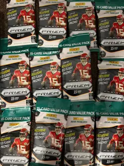 2025 Panini Prizm NFL Football Value Pack Lot 5 Sealed 15 Cards Red Flash Prizm - Image 1