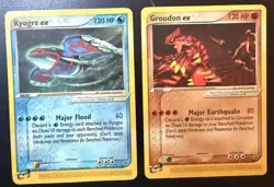 (nm) 2x Kyogre, Groudon Ex Nintendo Promo Pokemon Cards 001, 002 - Image 1