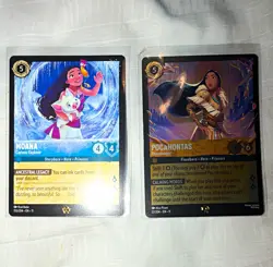 Disney lorcana winterspell 2-Card Lot - Moana non foil ,cold foil Pocahontas - Image 1